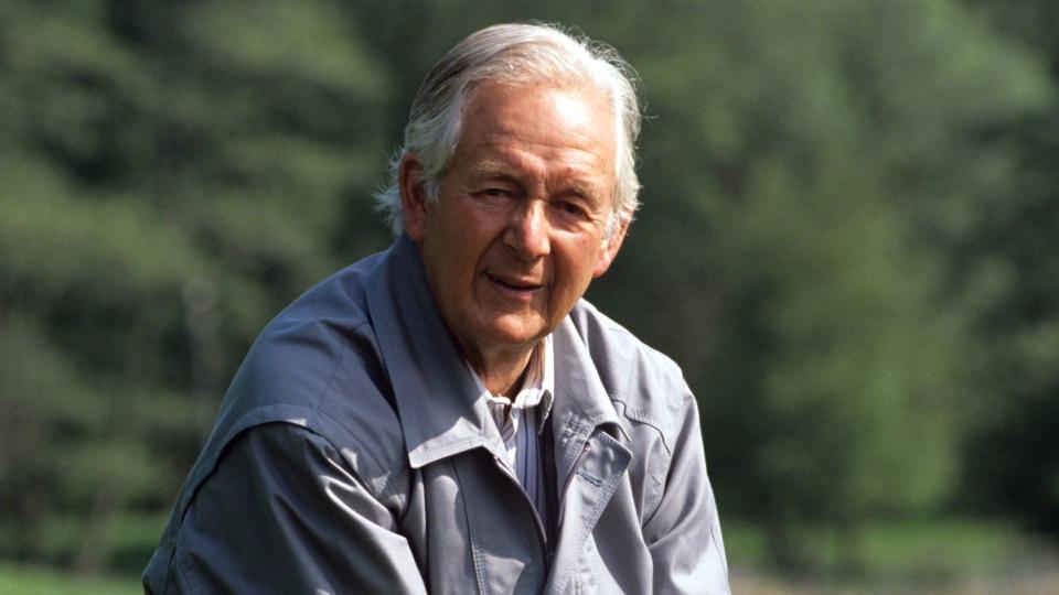 James Herriot on his farm in Yorkshire in 1995