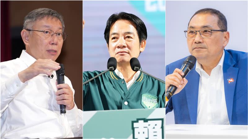 2024總統大選三角督。（組合圖／翻攝自三人臉書）