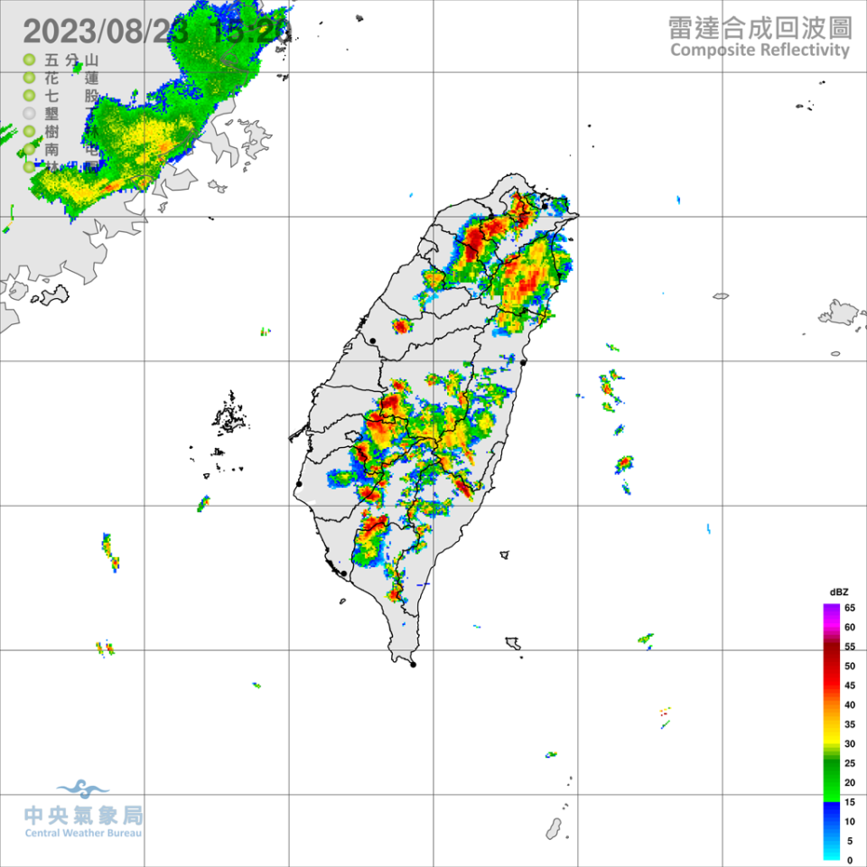 全台16縣市大雨特報。(翻攝自氣象局)