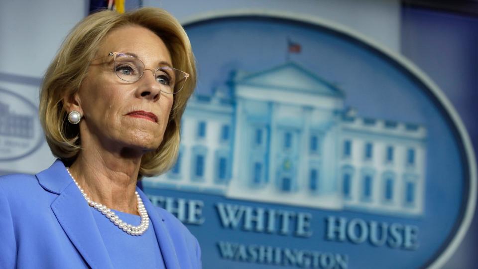 Then-Education Secretary Betsy DeVos said the Title IX regulations she finalized would create fairness in the sexual assault due process system.