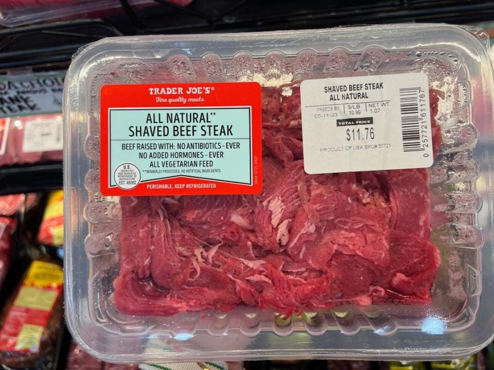 trader joe's shaved beef steak