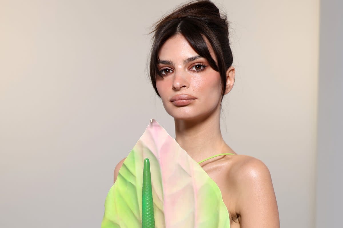 Emily Ratajkowski wears ‘phallic plant’  creation at Paris Fashion Week   (Getty Images for Loewe)