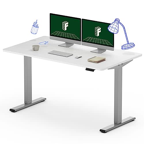 FLEXISPOT EN1 Electric Height Adjustable Desk 55 x 28 Inches Whole-Piece Desktop Standing Desk…