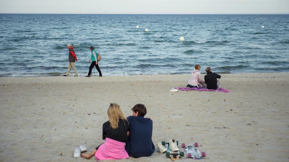 Am Strand der Gemeinde Scharbeutz im Kreis Ostholstein.