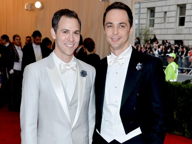 <p>George Pimentel/WireImage</p> Jim Parsons and Todd Spiewak attend the 'Charles James: Beyond Fashion' Costume Institute Gala at the Metropolitan Museum of Art in May 2014 in New York City