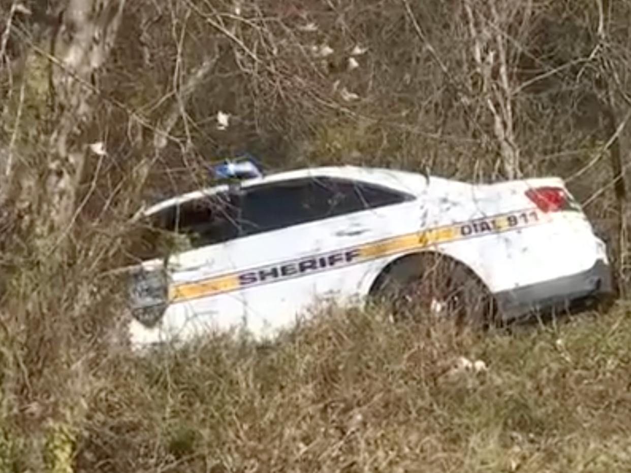 <p>The marked police car allegedly crashed by Joshua Shenker on Thursday 21 January 2021</p> ((WJXT))