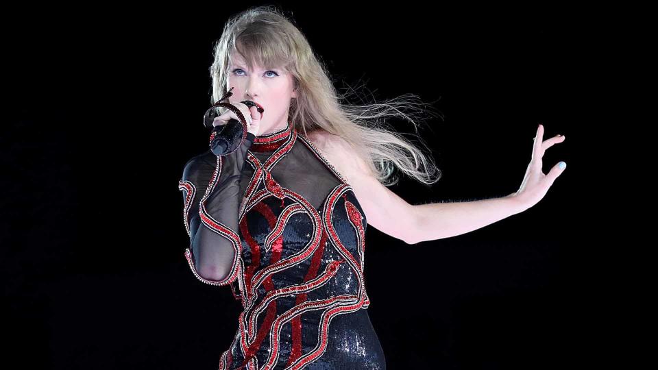 Taylor Swift performs onstage during an earlier stop in her Eras Tour. / Credit: Octavio Jones/TAS23/Getty Images for for TAS Rights Management