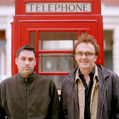 <p>Michael Putland/Getty</p> Alex Garland and Danny Boyle in the U.K. in April 2003