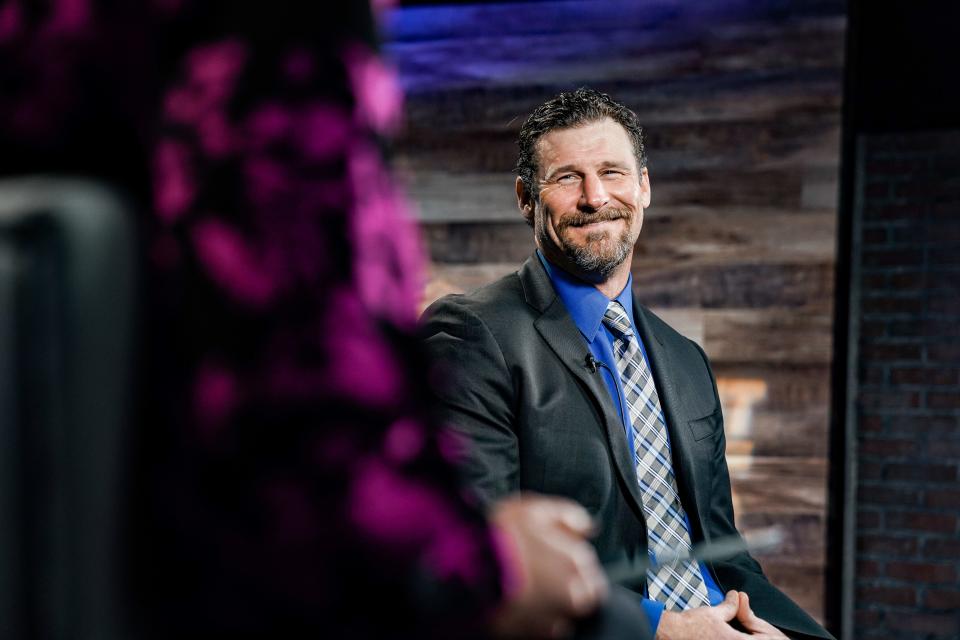 Lions coach Dan Campbell at the Allen Park headquarters on Thursday, Jan. 21, 2021.