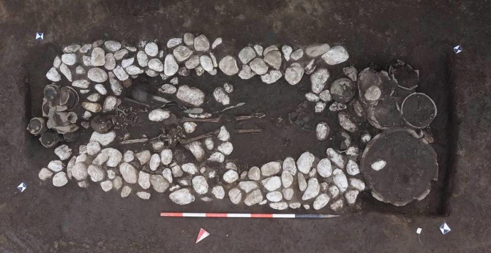 Most of the burials were smaller pit tombs, dug into the ground and filled with artifacts, officials said.