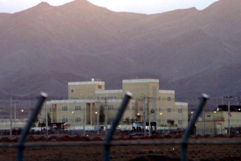 An exterior view of the Natanz nuclear enrichment plant in central Iran, November 18, 2005. Iran increased its production of enriched uranium by 60% percent here and at the Fordow facilities in the first six months of 2023, the U.S. State Department reported Thursday. File Photo by Abedin Taherkenareh/EPA-EFE
