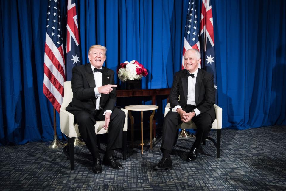 Australian Prime Minister Malcolm Turnbull with President Trump