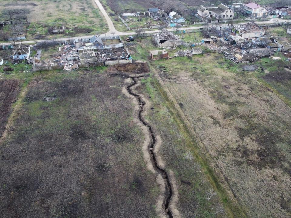 Trenches in Posad-Pokrovske near Kherson Ukraine