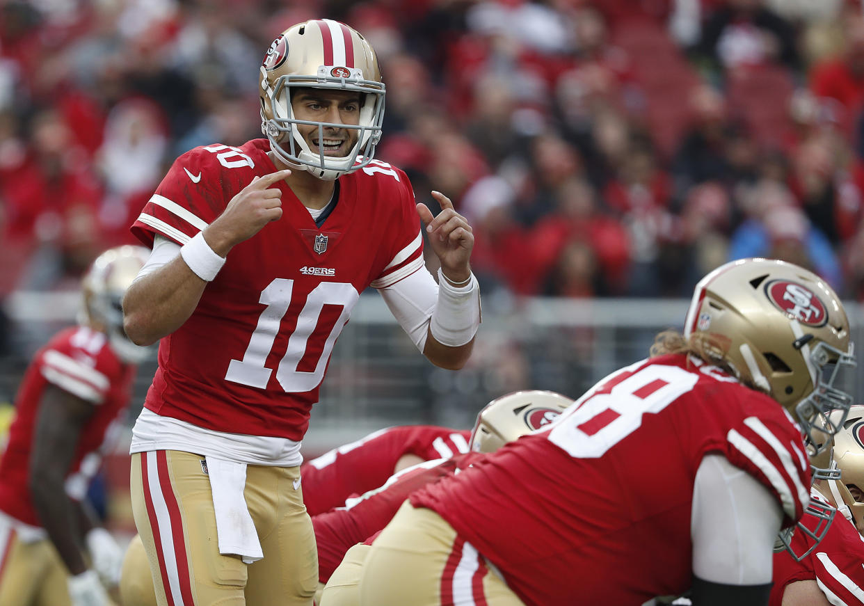 Jimmy Garoppolo has emerged as a matchup-proof fantasy asset. (AP Photo/Tony Avelar)