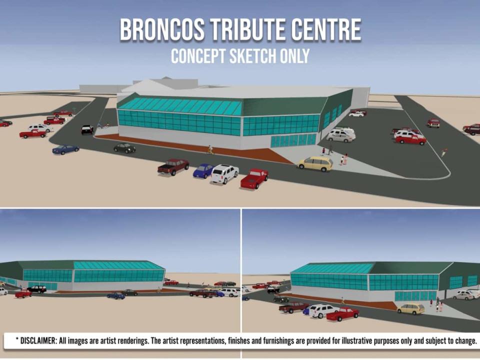 The proposed tribute centre will honour the 29 victims of the Humboldt Broncos' 2018 bus crash. (Submitted by the City of Humboldt - image credit)