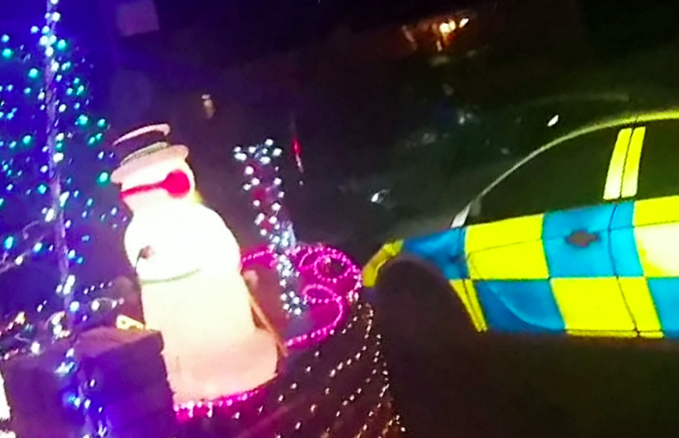 Police turned up and ordered Trevor Payne to switch off his Christmas lights. (SWNS)