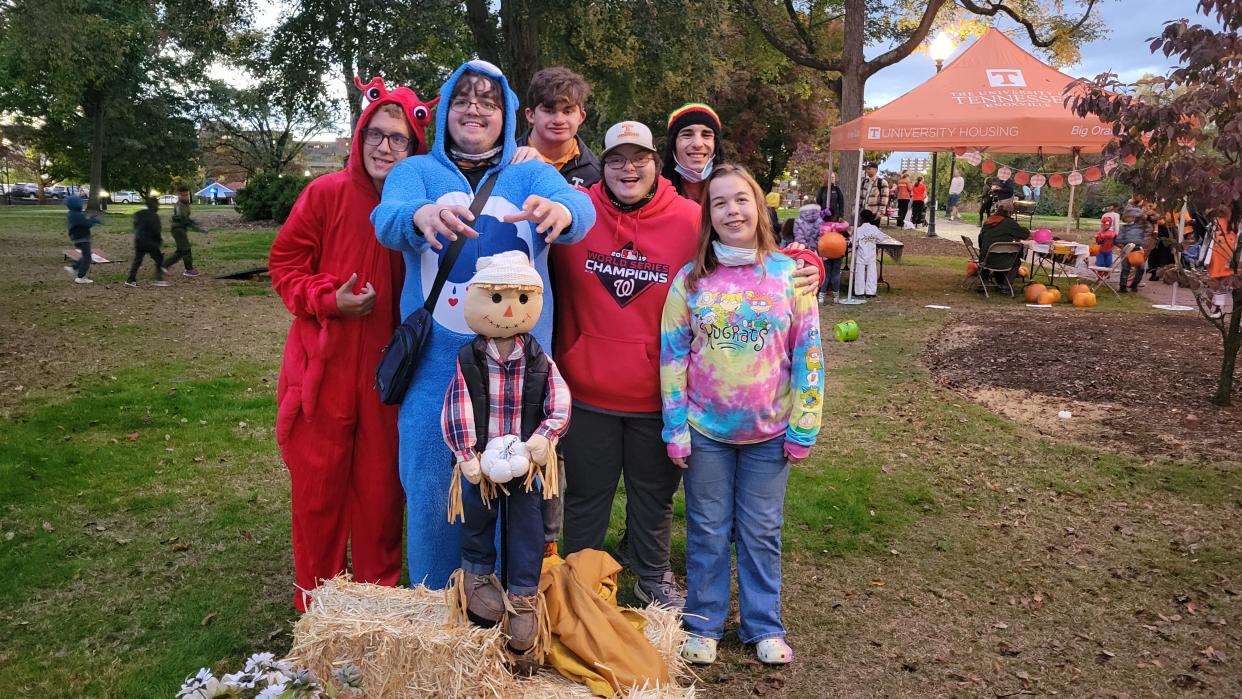 UT FUTURE students pose for a photo at a fall festival on campus at the University of Tennessee at Knoxville.