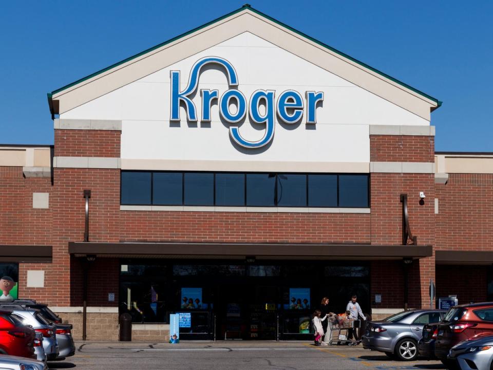 A Kroger location in Cincinnati, Ohio. Kroger and Albertsons have agreed to sell nearly 600 stores to appease regulators ahead of a proposed merger (Getty Images)