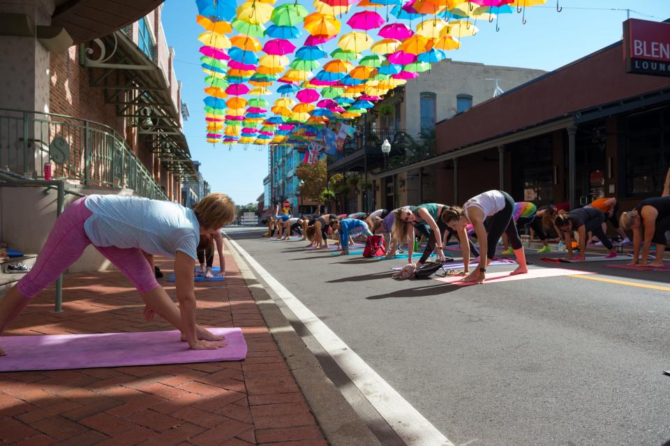 The 3,000 square foot umbrella sky has been one of the highlights of Foo Foo Fest.