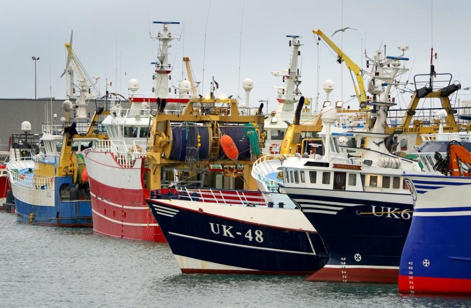 Fishing boats moored in the port of Boulogne, France (Gareth Fuller/PA) (PA Wire)