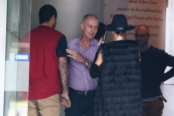 Buddy and Jesinta meet with Swans officials. Credit: INFPhoto