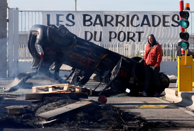 FILE PHOTO: France faces its eighth consecutive day of strikes