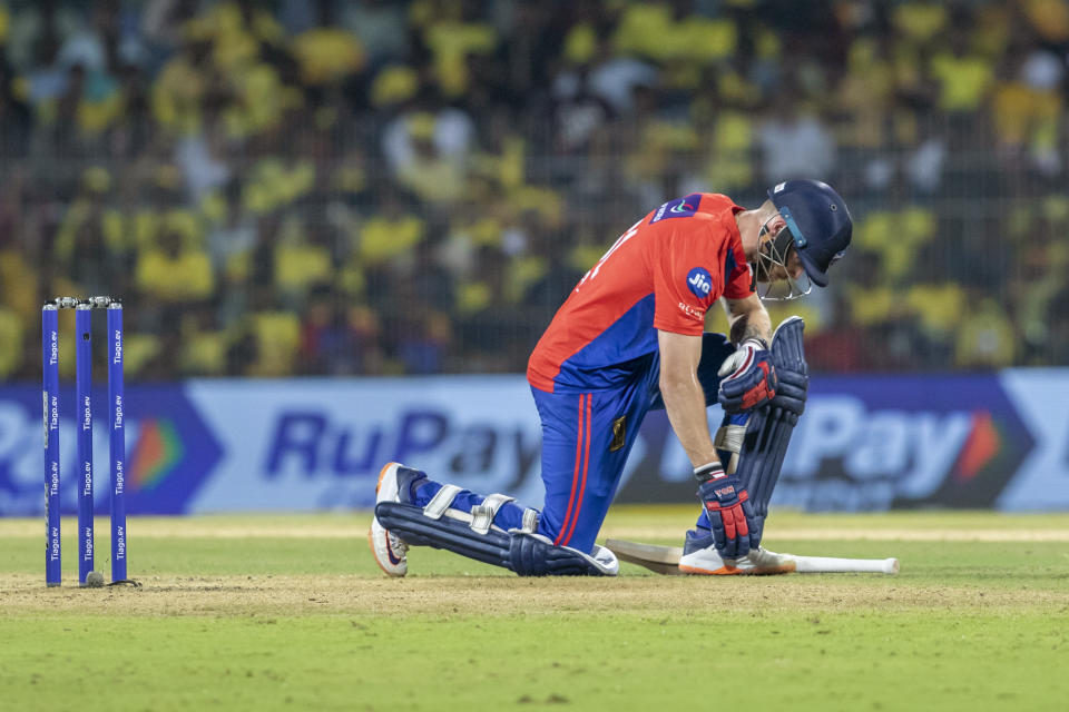 Delhi Capitals' Phil Salt bats during the Indian Premier League cricket match between Delhi Capitals and Chennai Super Kings in Chennai, India, Wednesday, May 10, 2023. (AP Photo /R. Parthibhan)