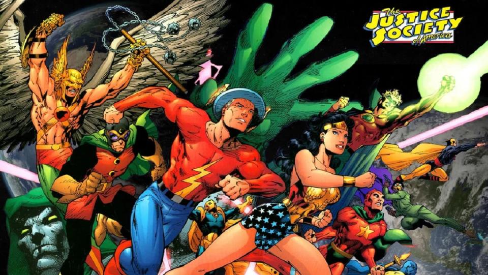 The Justice Society of America, art by Jim Lee.