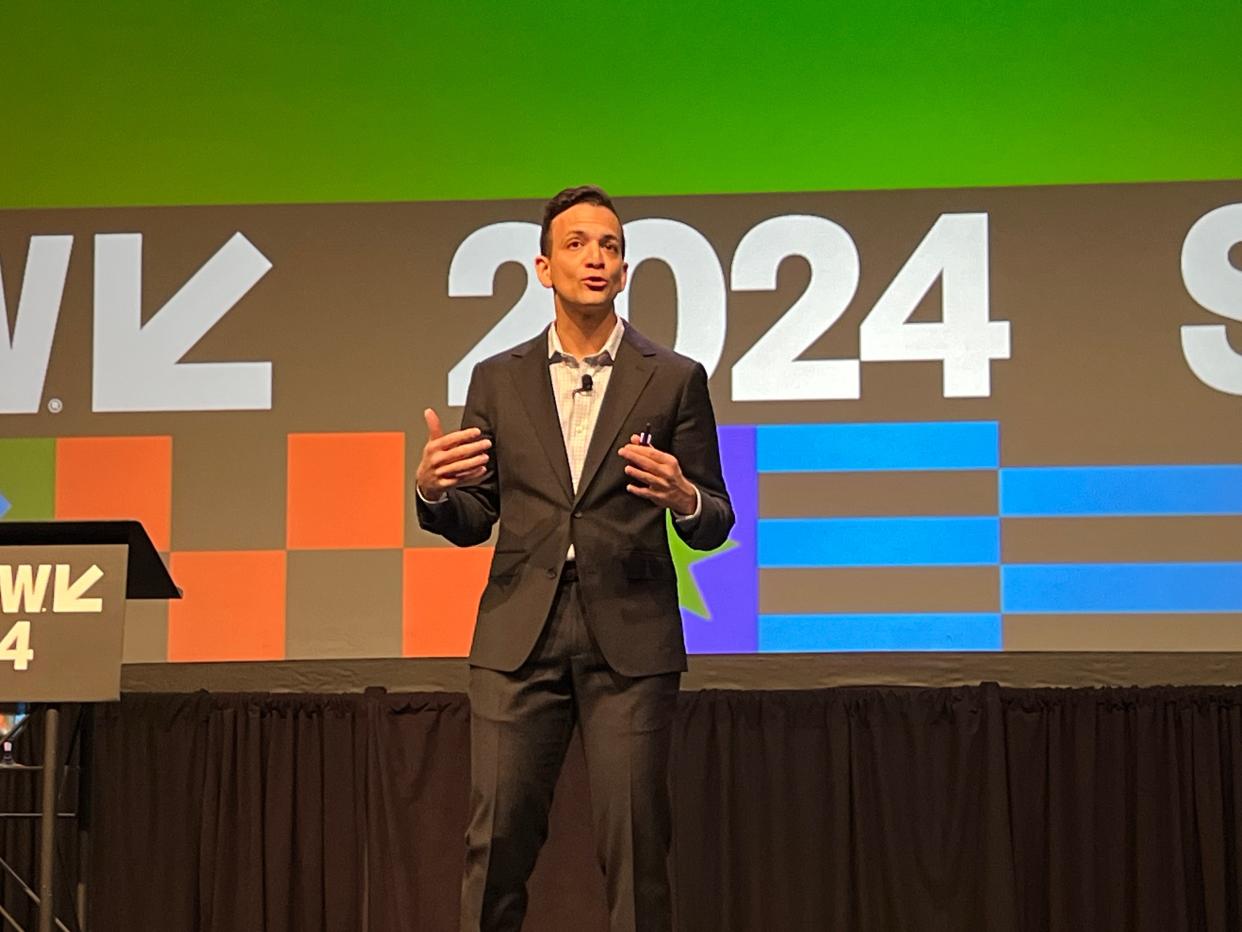Dr. Vin Gupta, a pulmonologist and medical advisor for MSNBC, talks about the future of health care and accessibility at SXSW 2024 on Tuesday, March 12, 2024, in the Austin Convention Center.