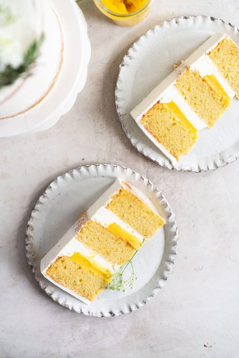 Olive Oil Layer Cake with Meyer Lemon Curd