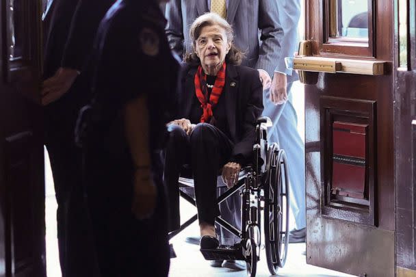 PHOTO: Sen. Dianne Feinstein returns to the U.S. Capitol after a health related absence from the Senate for several months, on Capitol Hill, in Washington, D.C., May 10, 2023. (Leah Millis/Reuters)