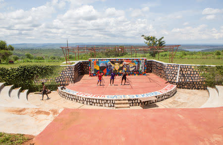 Residents rehearse a dance at the Agahozo-Shalom Youth Village (ASYV) built to rehabilitate children who lost their families in the 1994 Rwandan genocide, in Rwamagana, Eastern Province of Rwanda April 1, 2019. Picture taken April 1, 2019. REUTERS/Jean Bizimana