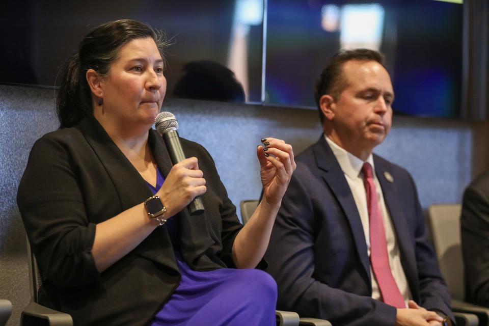 Nevada state Sen. Rochelle Nguyen speaks during the Deseret Elevate Forum at the Las Vegas Metro Chamber of Commerce in Las Vegas, Nev., on Tuesday, Oct. 24, 2023. | Ian Maule, for the Deseret News