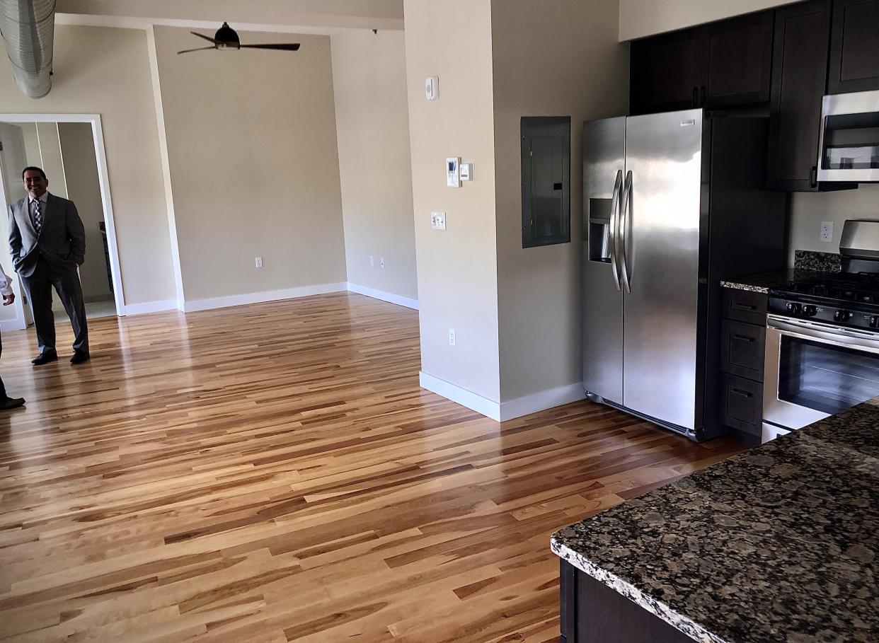 This is a new one-bedroom, market rate apartment in a Third Street building owned by Fall River developer Tony Cordeiro.