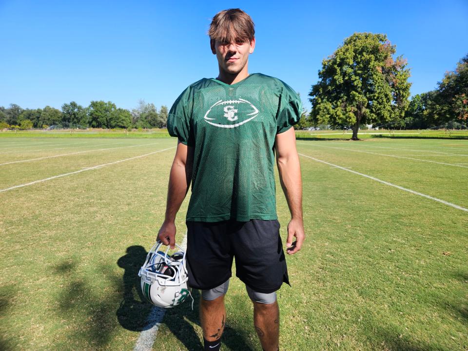 Shasta College freshman defensive lineman Tanner Dobeck from Myrtle Creek, Oregon.