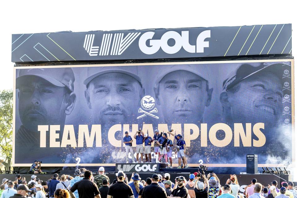 LIV Golf players will not get ranking points for their competitions. (Sam Greenwood/LIV Golf via AP)
