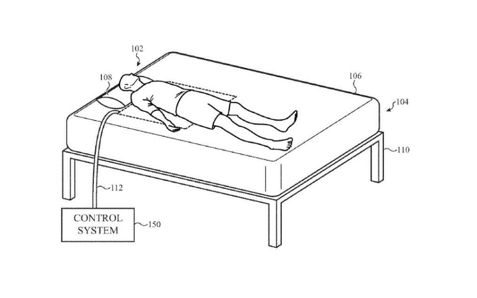 An illustration for the patent filing for Apple's planned sleep sensor - Apple