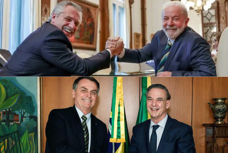 Alberto Fernández y Lula Da Silva. Jair Bolsonaro y Miguel Ángel Pichetto