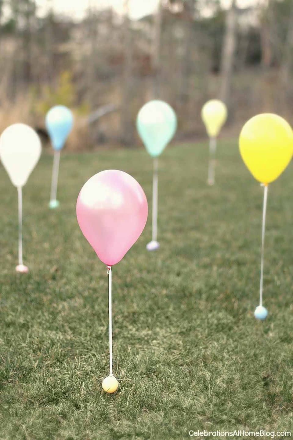 27) Balloon Egg Hunt Idea