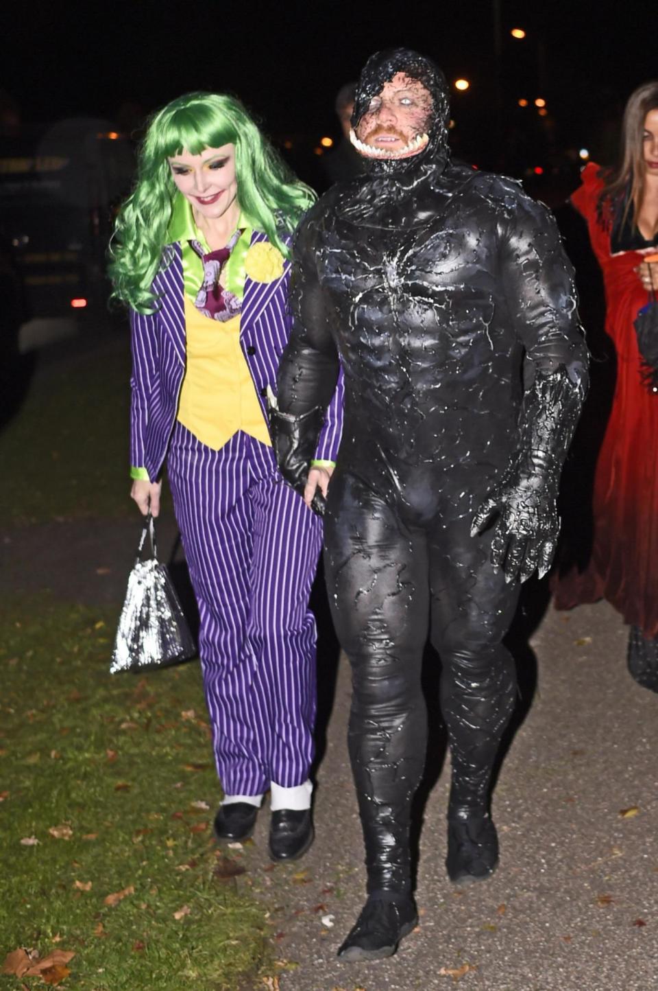 Jill Carter and Keith Lemon arrive at a Halloween party hosted by Jonathan Ross at his Hampstead home (PA)