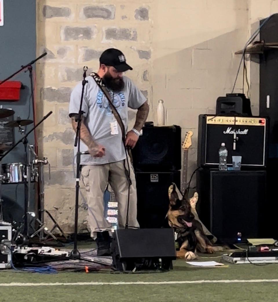 Don Redondo with his service dog Samarra.