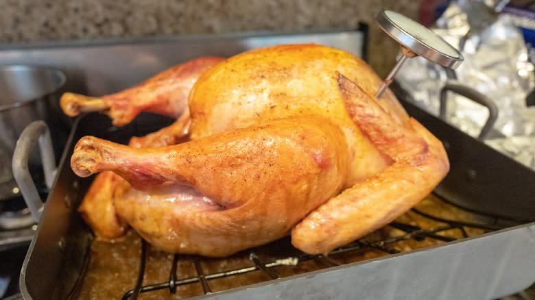 Poultry in a roasting pan