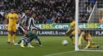 Britain Football Soccer - Newcastle United v Preston North End - Sky Bet Championship - St James' Park - 24/4/17 Preston's Paul Gallagher handles the ball and concedes a penalty Mandatory Credit: Action Images / Lee Smith Livepic