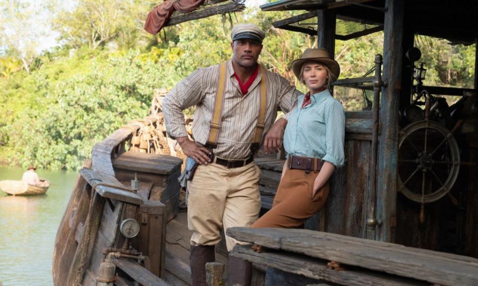 Emily Blunt y Dwayne Johnson protagonizan Jungle Cruise de Disney. Foto: Disney+