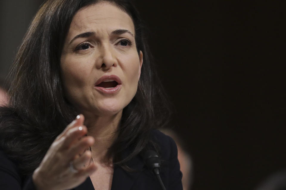 Facebook chief operating officer Sheryl Sandberg testifies during a Senate Intelligence Committee hearing on foreign influence operations' use of social media platforms, on Capitol Hill, September 5, 2018. / Credit: Drew Angerer / Getty Images