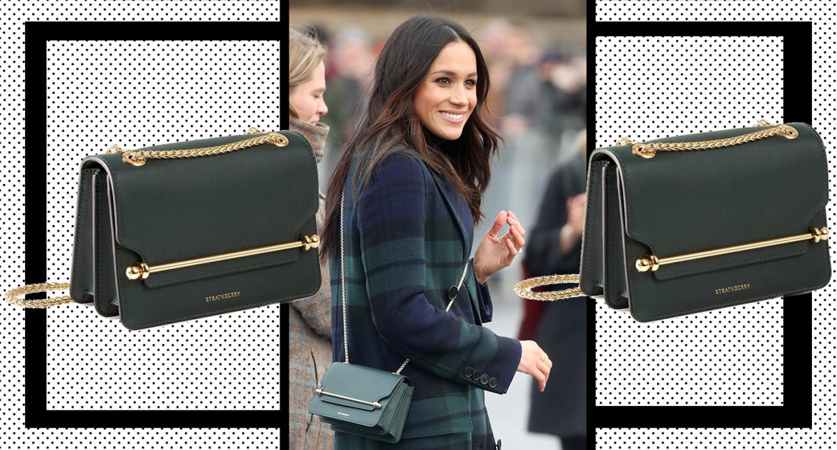 Strathberry East/West Mini Crossbody Bag in Bottle Green - Meghan Markle's  Handbags - Meghan's Fashion