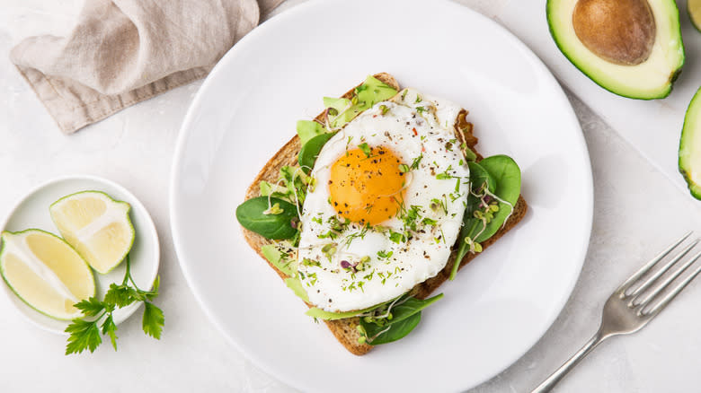 Egg toast on a plate