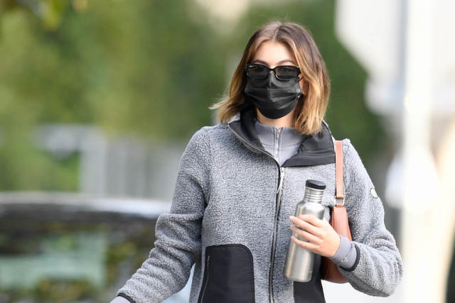 Kaia Gerber Teams Her Monochrome Workout Look With Ugg's Celeb