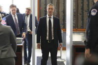 Facebook CEO Mark Zuckerberg arrives to testify before a House Financial Services Committee hearing on Capitol Hill in Washington, Wednesday, Oct. 23, 2019, on Facebook's impact on the financial services and housing sectors. (AP Photo/Andrew Harnik)