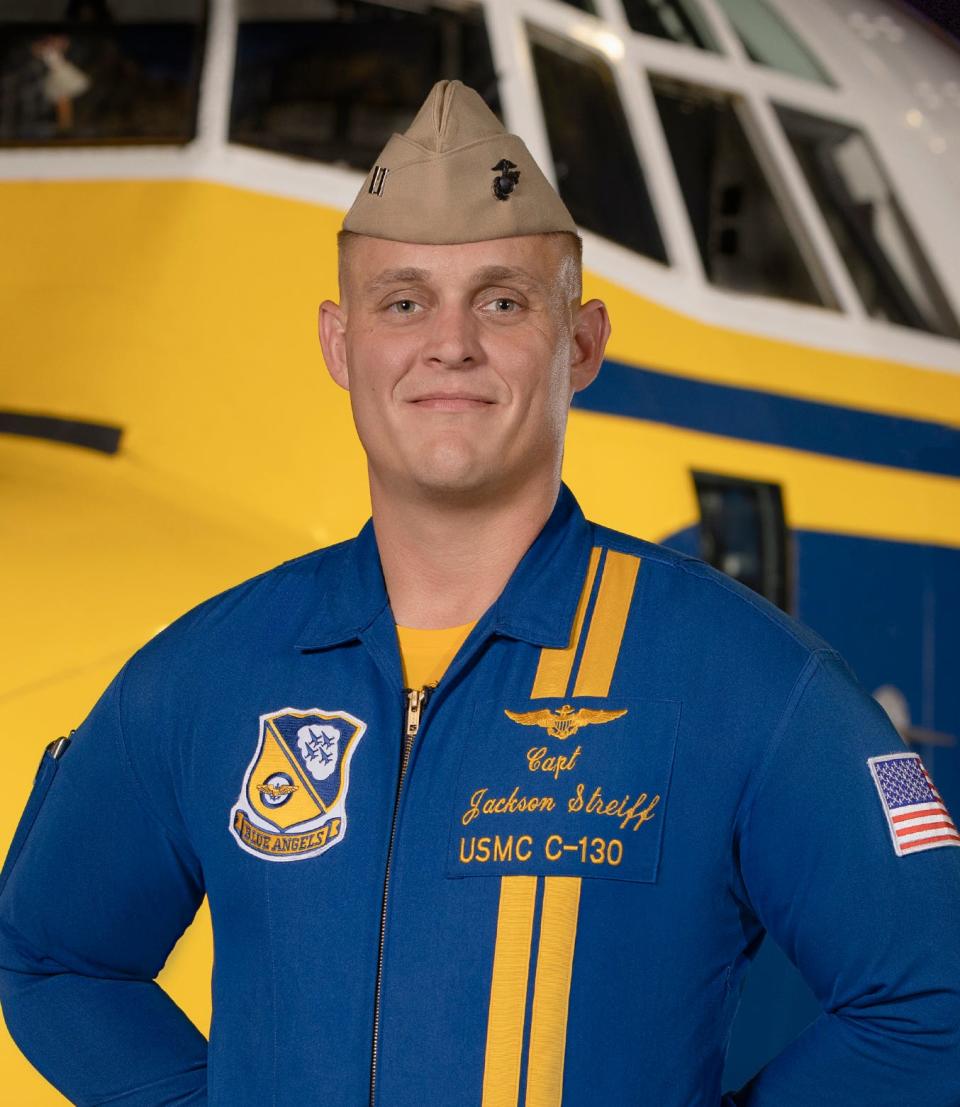 Commander Jon Fay is a C-130 "Fat Albert" pilot for the 2023 Blue Angels team.